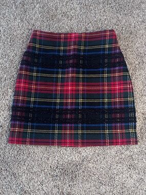 J. Crew Red and Black Plaid Mini Skirt